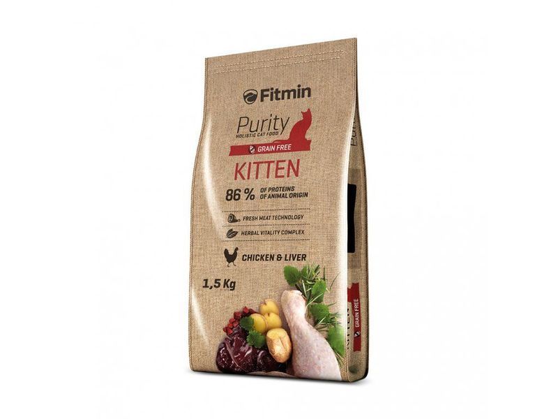 Fitmin cat Purity Kitten (для кошенят з куркою та печінкою), 1,5 кг 532114027 фото