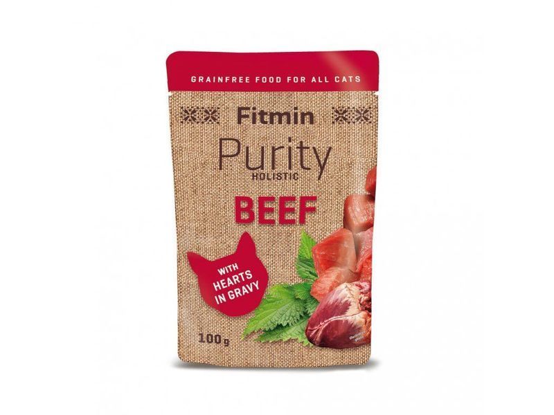 Fitmin cat Purity pouch Beef with hearts 100г 332384006 фото
