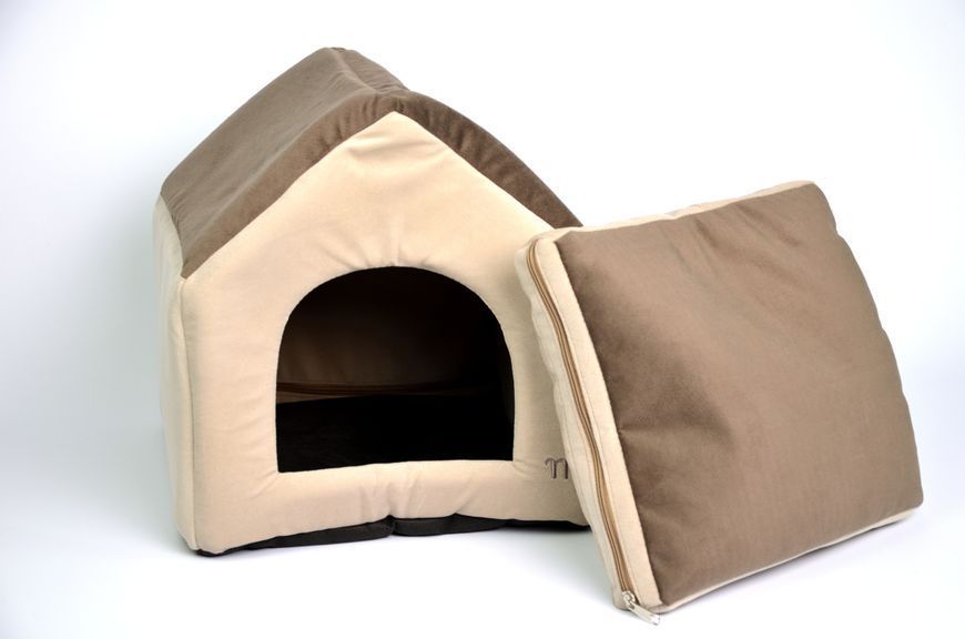 Хатка Елегант Zoobaza - бежевий+коричневий, 34х39х38 7600 фото