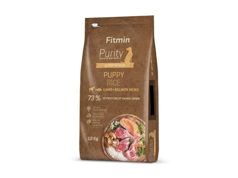 Fitmin dog Purity Rice Puppy Lamb & Salmon (для цуценят всіх порід собак з рисом, ягня та лосось), 12 кг 531114029 фото